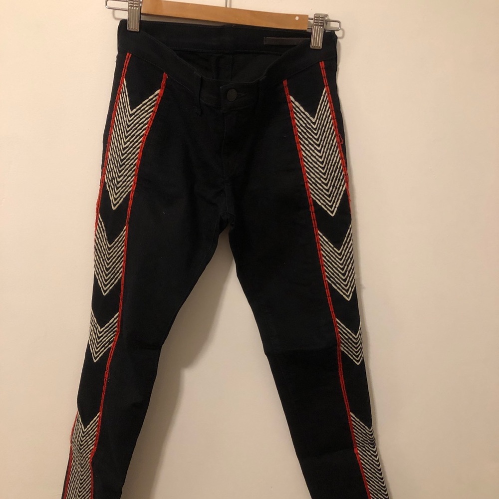Rag and Bone navy jean with side stitching
